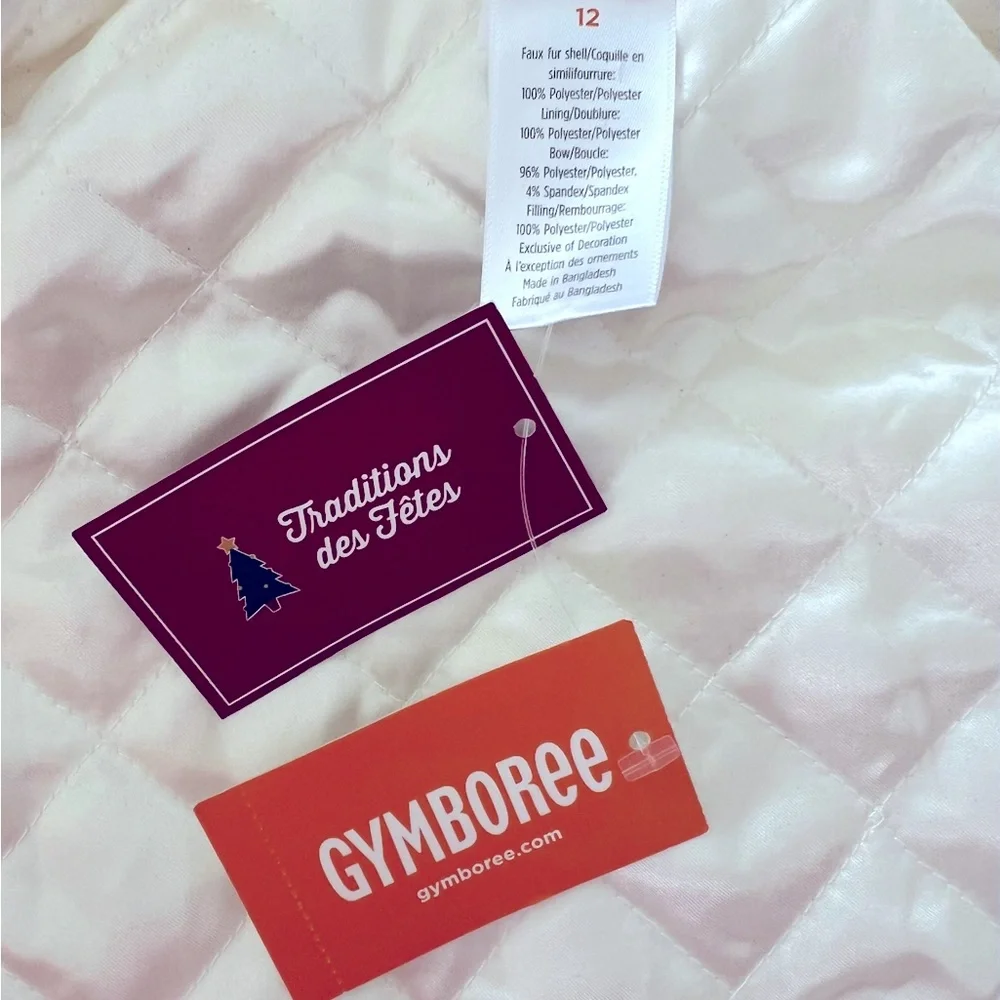 NWT-Gymboree Holiday Traditions Faux Fur White Vest with Bow size 12 months - Picture 3 of 4